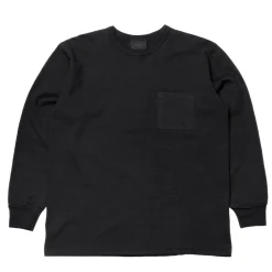 Allevol Heavy Duty Crew Neck Square Pocket L/S T-shirt Black