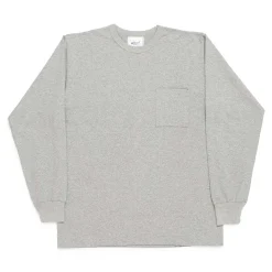 Allevol Heavy Duty Crew Neck Square Pocket L/S T-shirt Grey