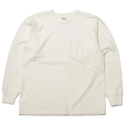 Allevol Heavy Duty Crew Neck Square Pocket L/S T-shirt White