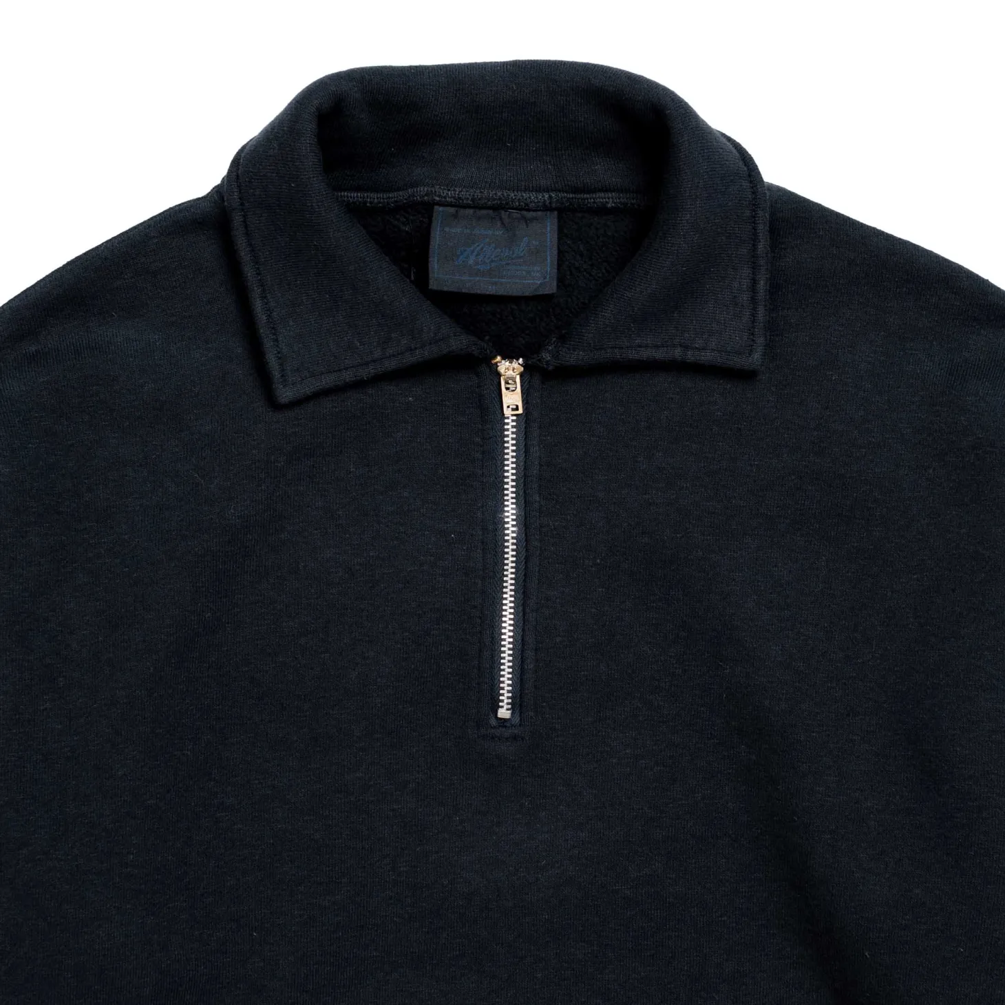 Allevol Loopwheel Quarter Zip Sweatshirt Black
