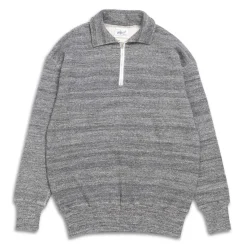 Allevol Loopwheel Quarter Zip Sweatshirt Dark Grey