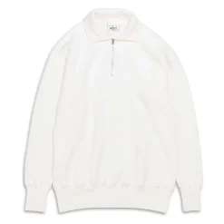 Allevol Loopwheel Quarter Zip Sweatshirt White