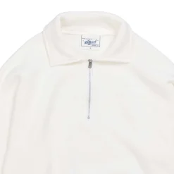 Allevol Loopwheel Quarter Zip Sweatshirt White