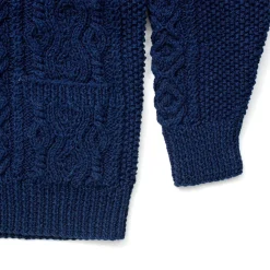 Allevol X Inverallan Cable Knit Cardigan 3A Indigo