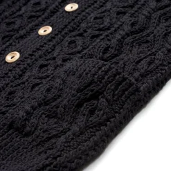 Allevol X Inverallan Cable Knit Cardigan 3A Black