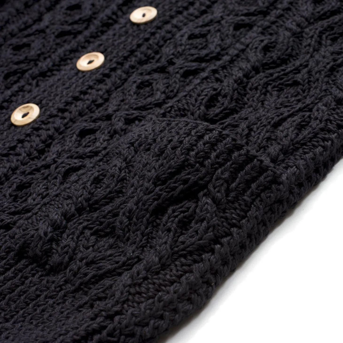 Allevol X Inverallan Cable Knit Cardigan 3A Black