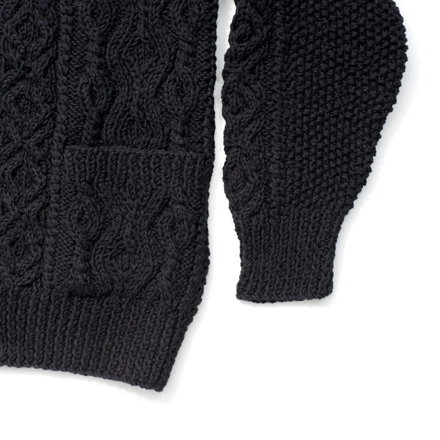 Allevol X Inverallan Cable Knit Cardigan 3A Black