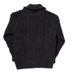 Allevol X Inverallan Cable Knit Cardigan 3A Black