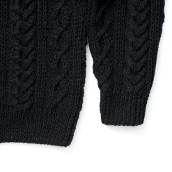 Allevol X Inverallan Cable Knit Crew 1A Black