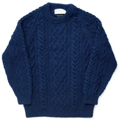 Allevol X Inverallan Cable Knit Crew 1A Indigo