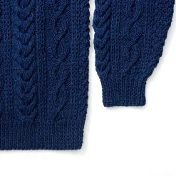 Allevol X Inverallan Cable Knit Crew 1A Indigo