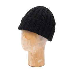 Allevol X Inverallan Cable Knit Cotton Beanie 22F Black