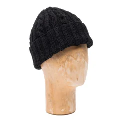 Allevol X Inverallan Cable Knit Cotton Beanie 22F Black
