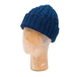 Allevol X Inverallan Cable Knit Indigo Cotton Beanie 22F
