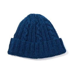 Allevol X Inverallan Cable Knit Indigo Cotton Beanie 22F