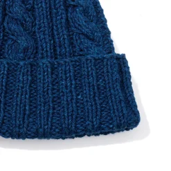Allevol X Inverallan Cable Knit Indigo Cotton Beanie 22F