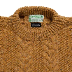Allevol X Inverallan 1G Pegasus Crew Neck Sweater Mohair Tweed Golden Ash