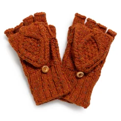 Allevol X Inverallan 22S Diamond Fingerless Gloves w/Cover Mohair Tweed Blaze