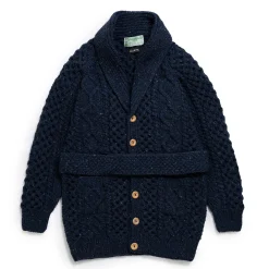 Allevol x Inverallan Shawl Collar Cardigan 6A Long Blueberry