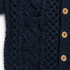 Allevol x Inverallan Shawl Collar Cardigan 6A Long Blueberry