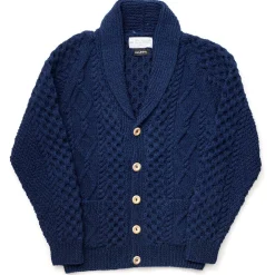 Allevol x Inverallan Shawl Collar Cardigan 6A Indigo Cotton