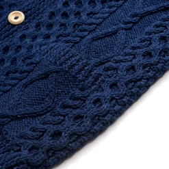 Allevol x Inverallan Shawl Collar Cardigan 6A Indigo Cotton