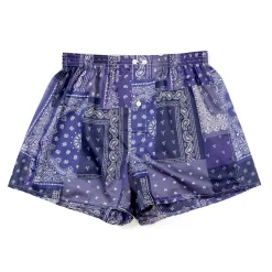 Anonymous Ism Fine Satin Paisley Boxer Shorts Purple