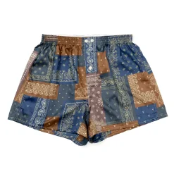 Anonymous Ism Fine Satin Paisley Boxer Shorts Multi