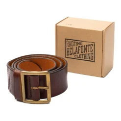 Belafonte Ragtime Clothing Belafonte Ragtime Leather Garrison Belt 45mm Brown x Brass