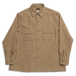 Big Yank Roger Shirt Plaid Cotton Tweed Brown