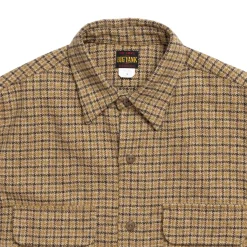Big Yank Roger Shirt Plaid Cotton Tweed Brown