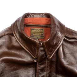 Buzz Rickson's Type A-2 Rough Wear 23380 No Stencil Leather Jacket Seal Brown
