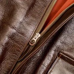 Buzz Rickson's Type A-2 Rough Wear 23380 No Stencil Leather Jacket Seal Brown