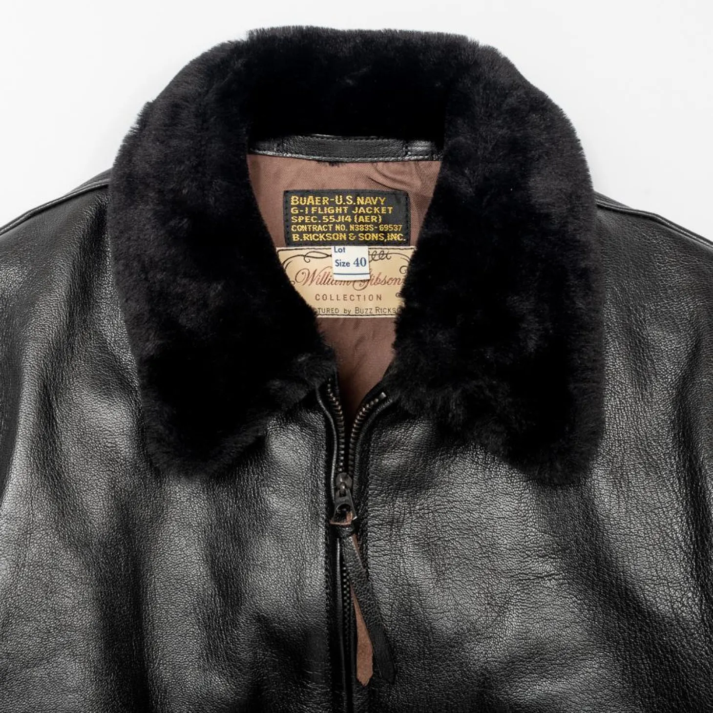 Buzz Rickson's x William Gibson G-1 Leather Jacket Black