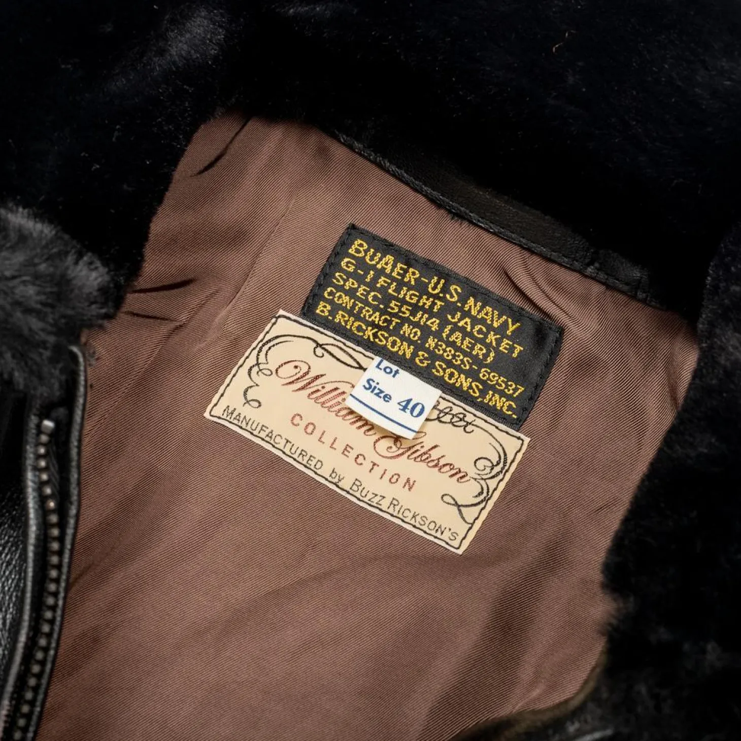 Buzz Rickson's x William Gibson G-1 Leather Jacket Black