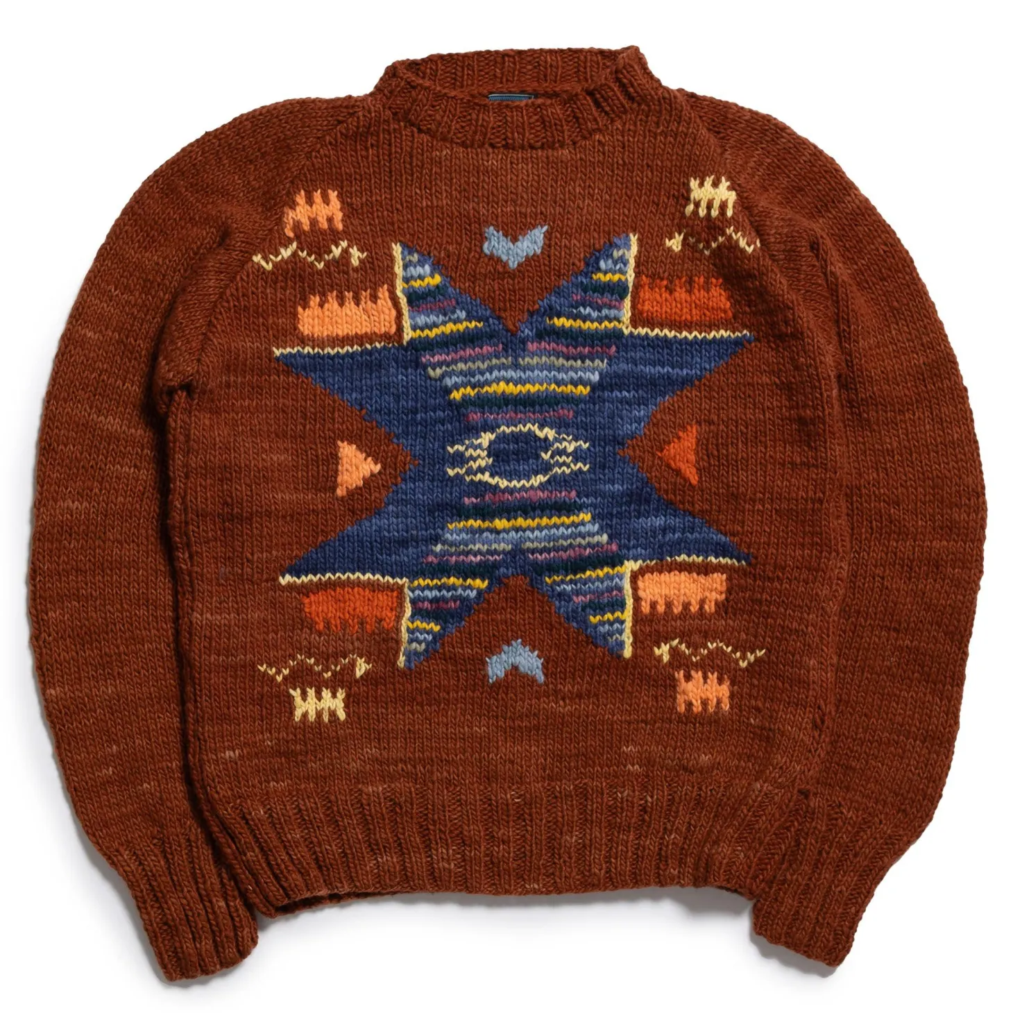 Chamula Antique Star Pullover Red Rust