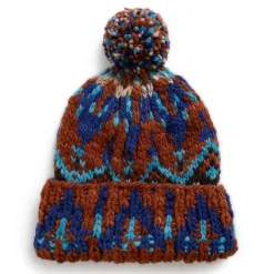 Chamula Double Cuff Cap Fair Isle #7 Intense Royal