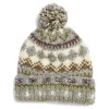Chamula Double Cuff Cap Fair Isle #3 Pearl Grey