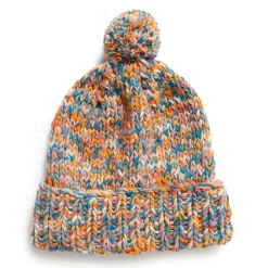 Chamula Double Cuff Cap Mix Heather Heather Med Turquoise Mix