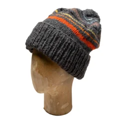 Chamula Double Cuff Cap Multi Stripe Grey