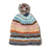 Chamula Double Cuff Cap Multi Stripe Pearl Grey