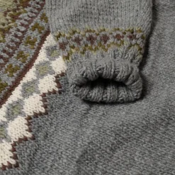Chamula Fair Isle #3 Pullover Knit Pearl Grey