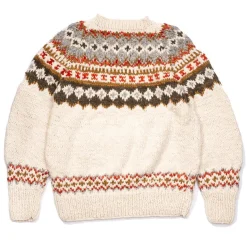 Chamula Fair Isle #3 Pullover Sweater Ivory
