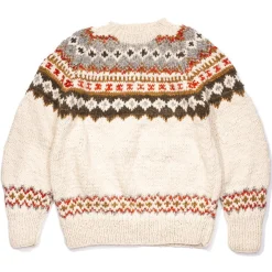 Chamula Fair Isle #3 Pullover Sweater Ivory