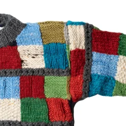 Chamula Sampler Squares Pullover Sweater Grey