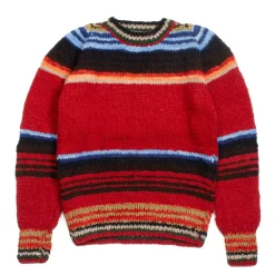 Chamula Serape Pullover Sweater Red