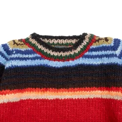 Chamula Serape Pullover Sweater Red