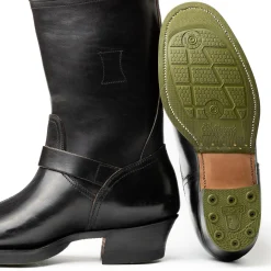 Clinch by Brass Tokyo Clinch Engineer Boots CN Wide Last OD Black Horsebutt