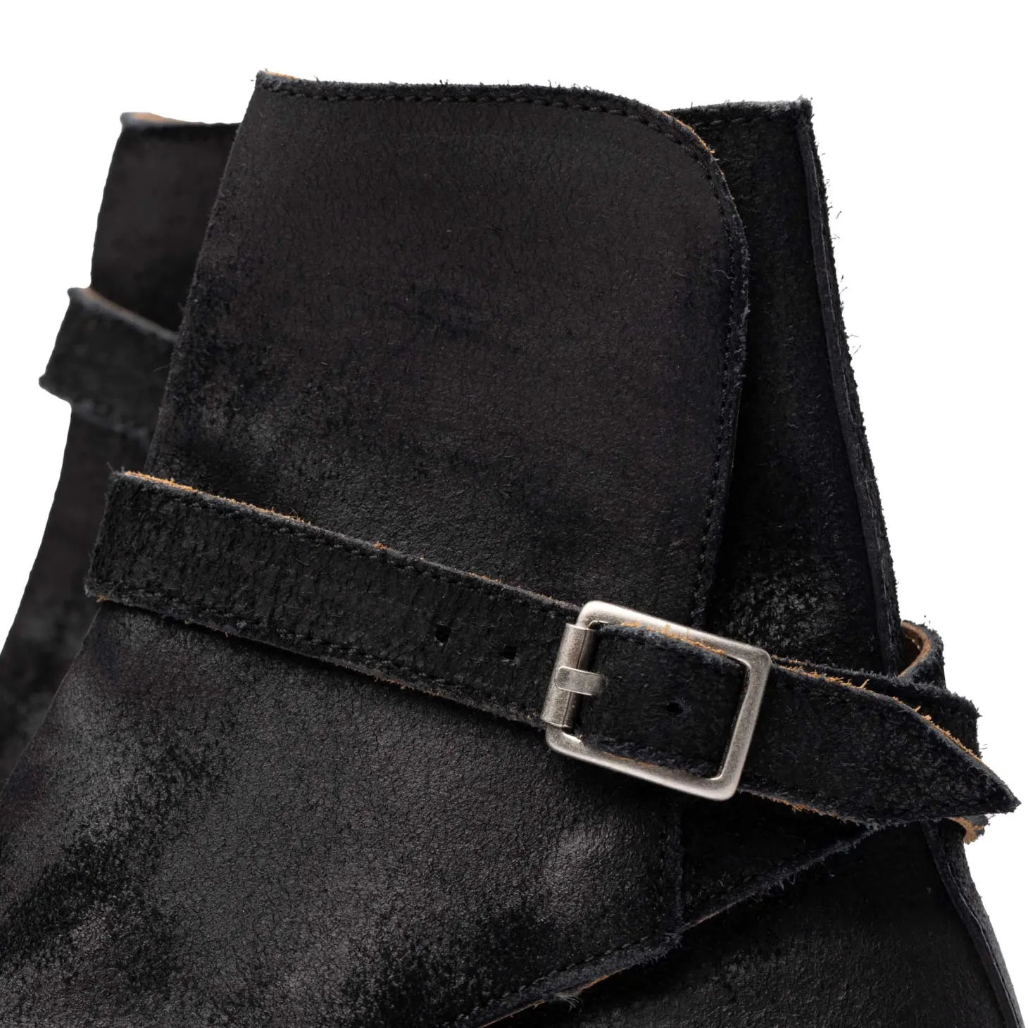 Clinch by Brass Tokyo Clinch Jodhpur Boots Waxed Uneven Horse Suede Black