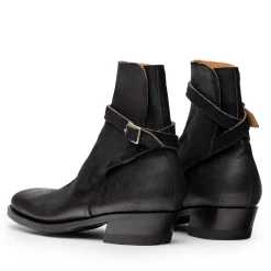 Clinch by Brass Tokyo Clinch Jodhpur Boots Waxed Uneven Horse Suede Black